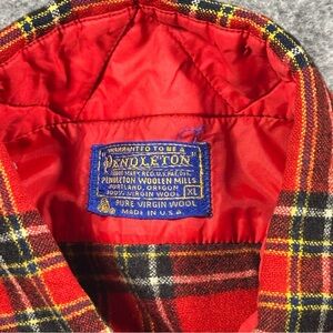 Vtg Pendleton Wool Board Shirt Men XL Tartan Plaid Loop Collar Virgin Wool USA